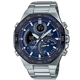 ΡΟΛΟΙ  CASIO  ECB-950DB-2AEF CASIO Edifice Tough Solar Smartwatch Chronograph Silver Stainless Steel Bracelet