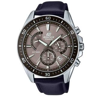 ΡΟΛΟΙ  CASIO   EFR-552L-5AVUEF CASIO Edifice Chronograph Black Leather Strap