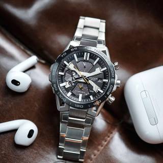 ΡΟΛΟΙ CASIO  EQB-2000DB-1AER CASIO Edifice Sospensione Solar Bluetooth  Silver Stainless Steel Bracelet