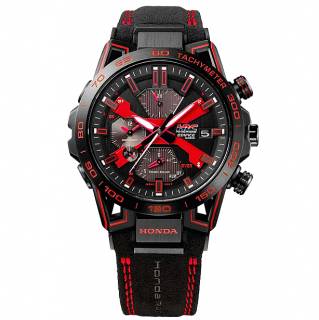 ΡΟΛΟΙ CASIO  EQB-2000HR-1AER CASIO Edifice Sospensione Honda Racing Solar Smartwatch Black Leather Strap Special Edition