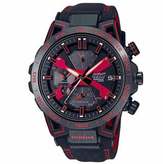 ΡΟΛΟΙ CASIO  EQB-2000HR-1AER CASIO Edifice Sospensione Honda Racing Solar Smartwatch Black Leather Strap Special Edition