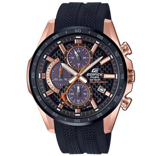 ΡΟΛΟΙ CASIO  EQS-900PB-1AVUEF CASIO Edifice Solar Chronograph Black Rubber Strap