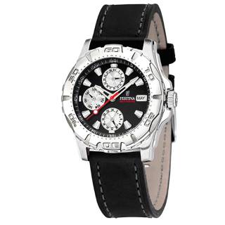 ΡΟΛΟΙ FESTINA   F16243/B FESTINA Gents Black Leather Strap