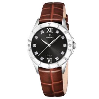 ΡΟΛΟΙ FESTINA F16929/B FESTINA Crystals Brown Leather Bracelet