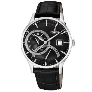 ΡΟΛΟΙ FESTINA F16983/4 FESTINA Dual Time Black Leather Bracelet