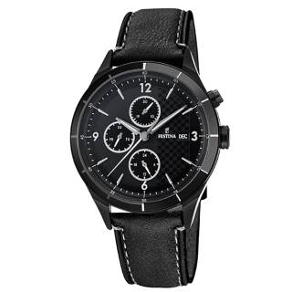 ΡΟΛΟΙ FESTINA  F16994/4 FESTINA Gents Black Leather Strap