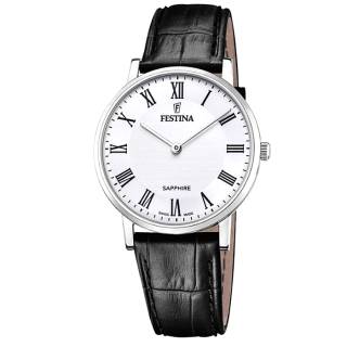 ΡΟΛΟΙ FESTINA  F20012/2 FESTINA Swiss Made Black Leather Trap