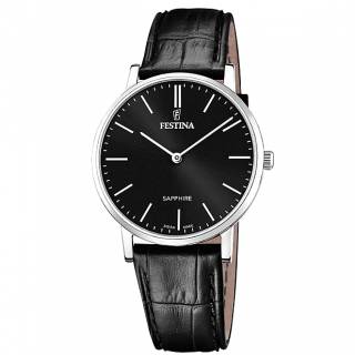 ΡΟΛΟΙ FESTINA  F20012/4 FESTINA Black Leather Strap