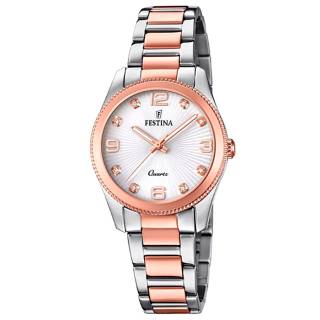 ΡΟΛΟΙ FESTINA F20209/2 FESTINA Ladies Crystals Two Tone Stainless Steel Bracelet