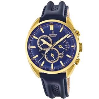 ΡΟΛΟΙ FESTINA  F20268/2 FESTINA Prestige Chronograph Blue Leather Strap