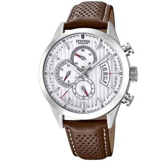 ΡΟΛΟΙ FESTINA  F20271/1 FESTINA Men's Chronograph Brown Leather Strap