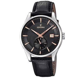 ΡΟΛΟΙ FESTINA F20277/4 FESTINA Retro Black Leather Strap