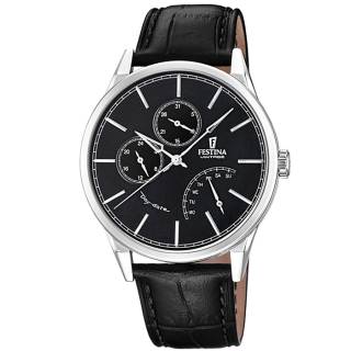 ΡΟΛΟΙ FESTINA F20278/4 FESTINA Multifunction Black Leather Strap