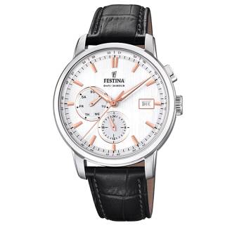 ΡΟΛΟΙ FESTINA F20280/1 FESTINA Multifunction Black Leather Strap