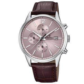 ΡΟΛΟΙ FESTINA F20284/2 FESTINA Timeless Chronograph Brown Leather Strap