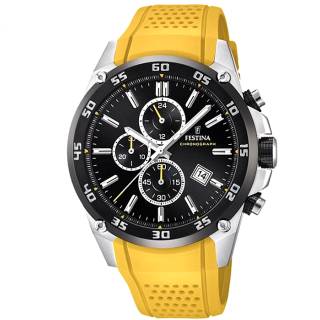 ΡΟΛΟΙ FESTINA F20330/3 FESTINA Originals Chronograph Yellow Rubber Strap