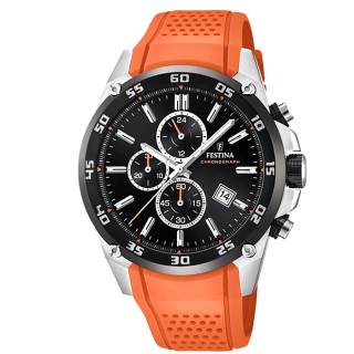 ΡΟΛΟΙ FESTINA F20330/4 FESTINA Originals Chronograph Orange Rubber Strap