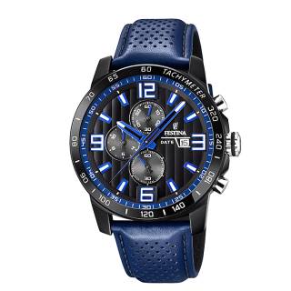 ΡΟΛΟΙ FESTINA F20339/4  FESTINA Men's Chronograph Blue Leather Strap