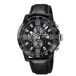 ΡΟΛΟΙ FESTINA  F20339/6 FESTINA Men's Chronograph Black Leather Strap