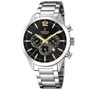 ΡΟΛΟΙ FESTINA  F20343/4 FESTINA Gents Chronograph Silver Stainless Steel Bracelet