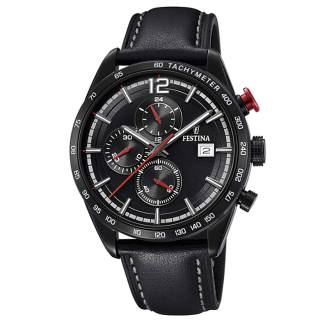 ΡΟΛΟΙ FESTINA  F20344/3 FESTINA Gents Chronograph Black Leather Strap