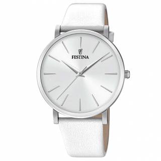 ΡΟΛΟΙ FESTINA F20371/1 FESTINA Ladies White Leather Strap