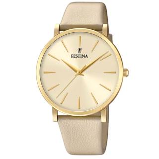 ΡΟΛΟΙ FESTINA F20372/2 FESTINA Ladies Beige Leather Strap