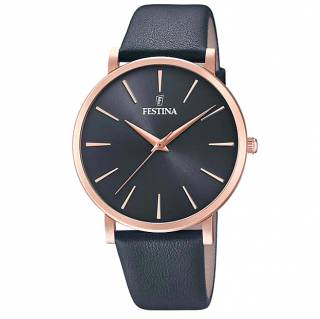 ΡΟΛΟΙ FESTINA F20373/2 FESTINA Ladies Black Leather Strap