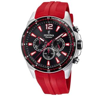 ΡΟΛΟΙ FESTINA  F20376/6 FESTINA Gents Chronograph Red Rubber Strap