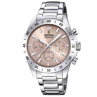 ΡΟΛΟΙ FESTINA F20397/3 FESTINA Ladies Diamond Chronograph Silver Stainless Steel Bracelet