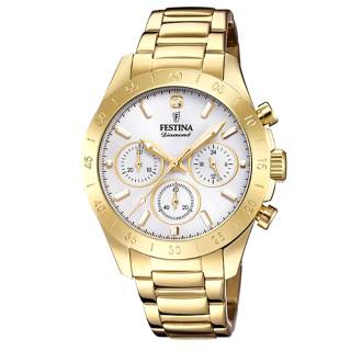 ΡΟΛΟΙ FESTINA  F20400/1 FESTINA Diamond Crystals Chronograph Gold Stainless Steel Bracelet