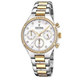 ΡΟΛΟΙ FESTINA F20402/1 FESTINA Boyfriend Chronograph Crystals Two Tone Stainless Steel Bracelet