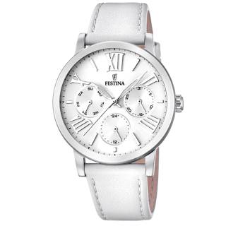 ΡΟΛΟΙ FESTINA F20415/1 FESTINA Ladies White Leather Strap