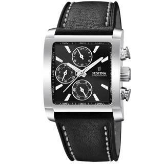 ΡΟΛΟΙ FESTINA F20424/3 FESTINA Gents Chronograph Black Leather Strap