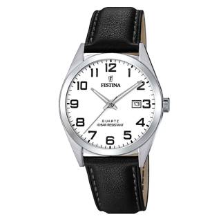 ΡΟΛΟΙ FESTINA  F20446/1 FESTINA Men's Black Leather Strap