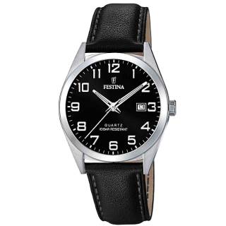 ΡΟΛΟΙ FESTINA F20446/3 FESTINA Black Leather Strap