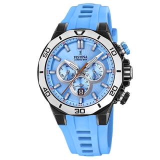 ΡΟΛΟΙ FESTINA F20450/6 FESTINA Men's Chronograph Light Blue Rubber Strap