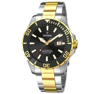 ΡΟΛΟΙ FESTINA   F20532/2 FESTINA Automatic Diver Silver Two Tone Stainless Steel Bracelet