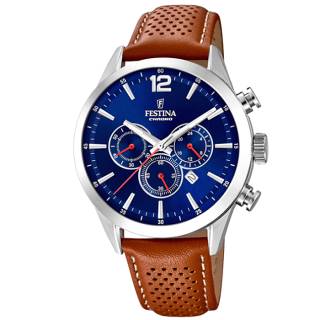 ΡΟΛΟΙ FESTINA   F20542/3 FESTINA Timeless Chronograph Brown Leather Strap