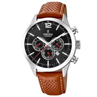 ΡΟΛΟΙ FESTINA   F20542/6 FESTINA Chronograph Brown Leather Strap