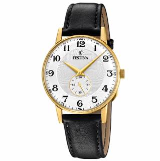 ΡΟΛΟΙ FESTINA   F20567/1  Festina Retro Black Leather Strap