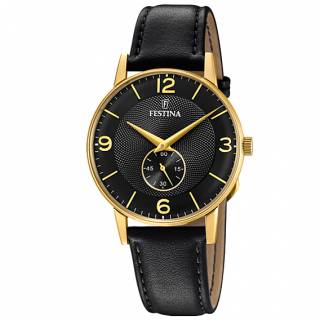 ΡΟΛΟΙ FESTINA  F20567/4  Festina Retro Black Leather Strap