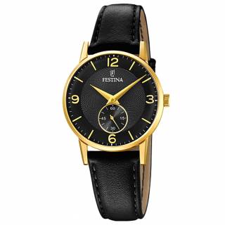 ΡΟΛΟΙ FESTINA   F20571/4  Festina Retro Black Leather Strap