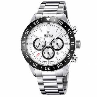 ΡΟΛΟΙ FESTINA F20575/1 FESTINA Ceramic Chronograph Silver Stainless Steel Bracelet