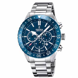 ΡΟΛΟΙ FESTINA F20575/2 FESTINA Ceramic Chronograph Silver Stainless Steel Bracelet