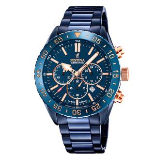 ΡΟΛΟΙ FESTINA  F20576/1 FESTINA Ceramic Chronograph Blue Stainless Steel Bracelet