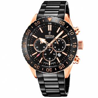 ΡΟΛΟΙ FESTINA  F20578/1 FESTINA Ceramic Chronograph Black Stainless Steel Bracelet