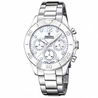 ΡΟΛΟΙ FESTINA  F20603/1 FESTINA Chronograph Crystals  Stainless Steel Bracelet