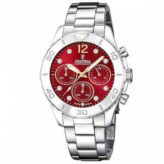 ΡΟΛΟΙ FESTINA F20603/2 FESTINA Crystals Chronograph Silver Stainless Steel Bracelet