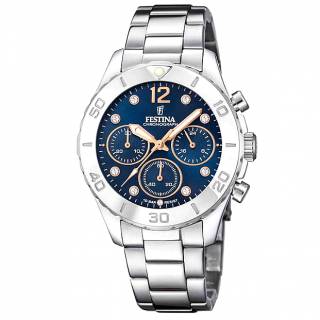 ΡΟΛΟΙ FESTINA F20603/3 FESTINA Crystals Chronograph Silver Stainless Steel Bracelet